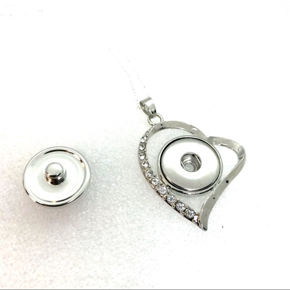 Heart Necklace Handmade 20mm snap SN20 - Picture 2 of 4